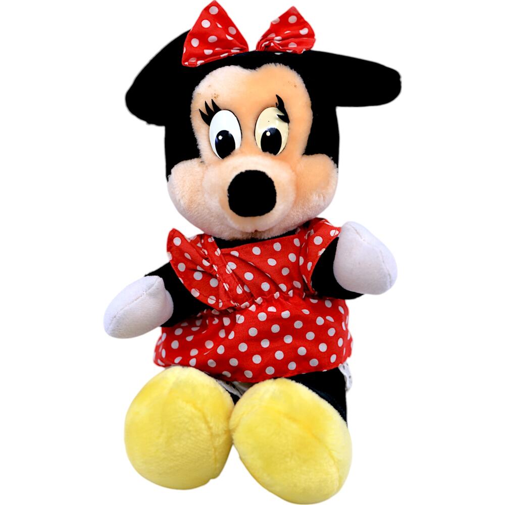 Disneyland Minnie Mouse in Polka Dot Blouse Stuffed Animal 1980s Vintage